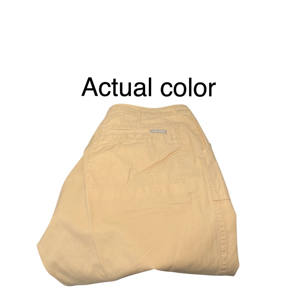 Woolrich Women Tan Yellow Khaki Cropped Wide‎ Leg Utility Cargo Pants Size 10 - Picture 4 of 8